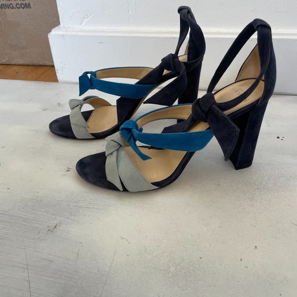 Alexandre Birman Lolita Suede Bow Sandals Ankle Wrap Open Round Toe Line - Picture 4 of 7